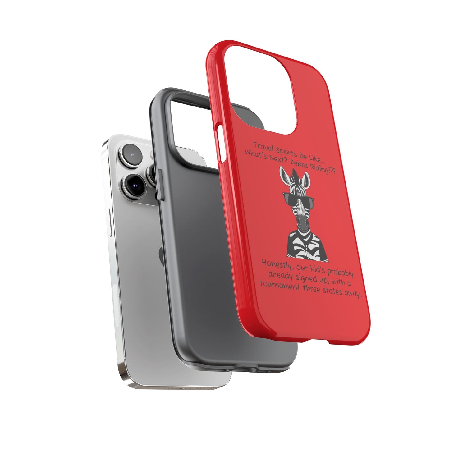What's Next? Zebra Riding Travel Sports (Red) - Tough Case