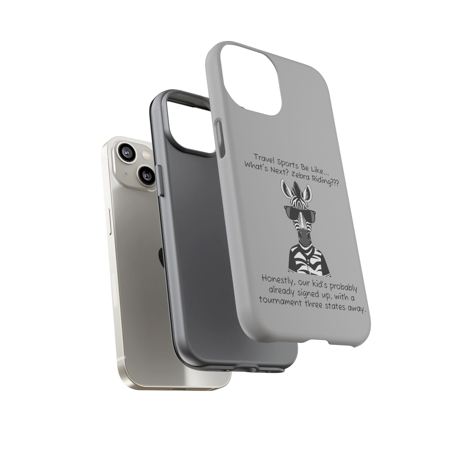 What's Next? Zebra Riding Travel Sports - Light Grey Tough Case