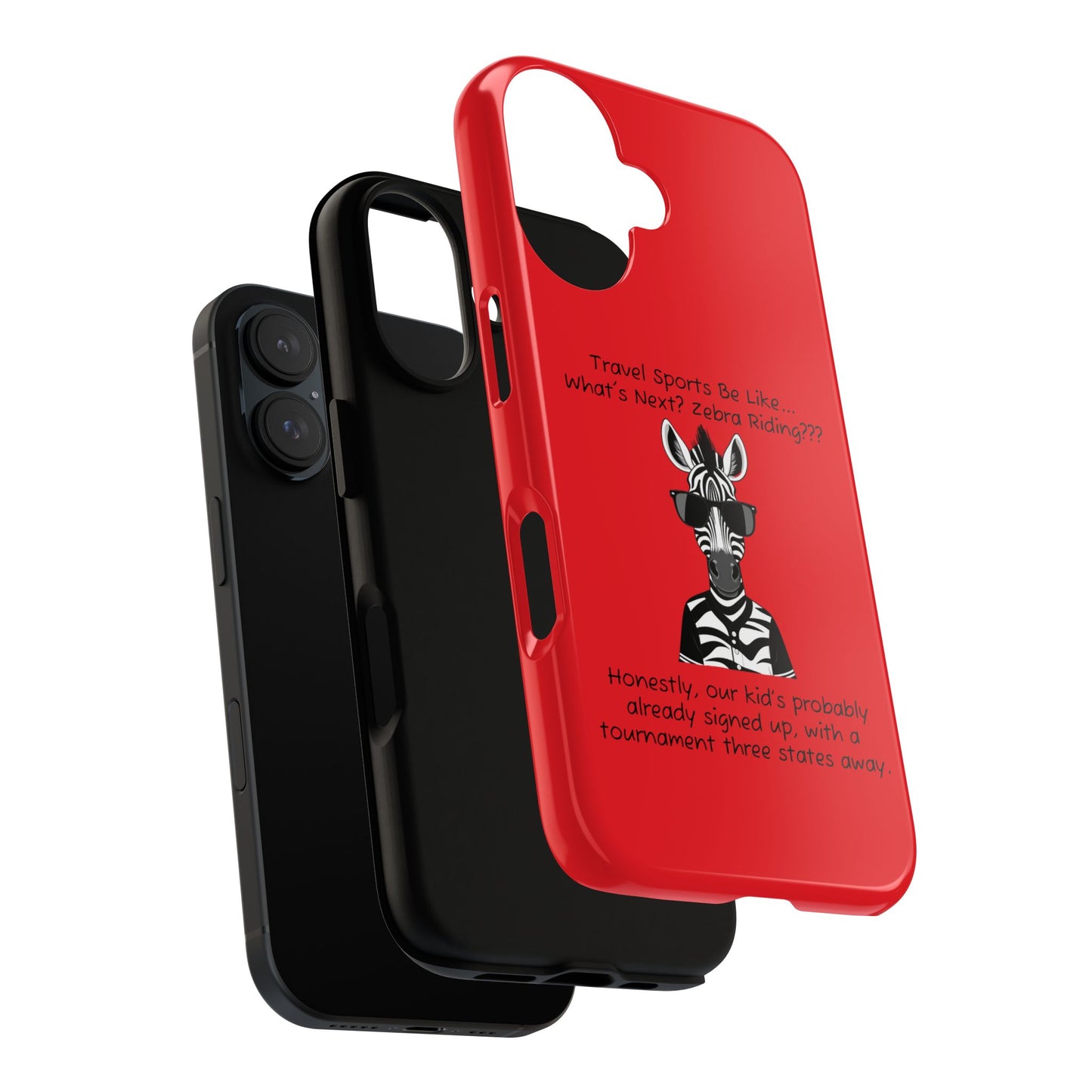 What's Next? Zebra Riding Travel Sports (Red) - Tough Case
