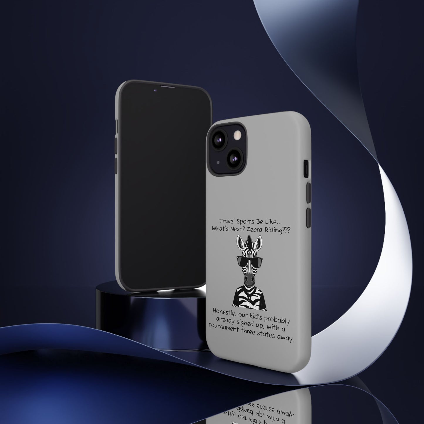 What's Next? Zebra Riding Travel Sports - Light Grey Tough Case