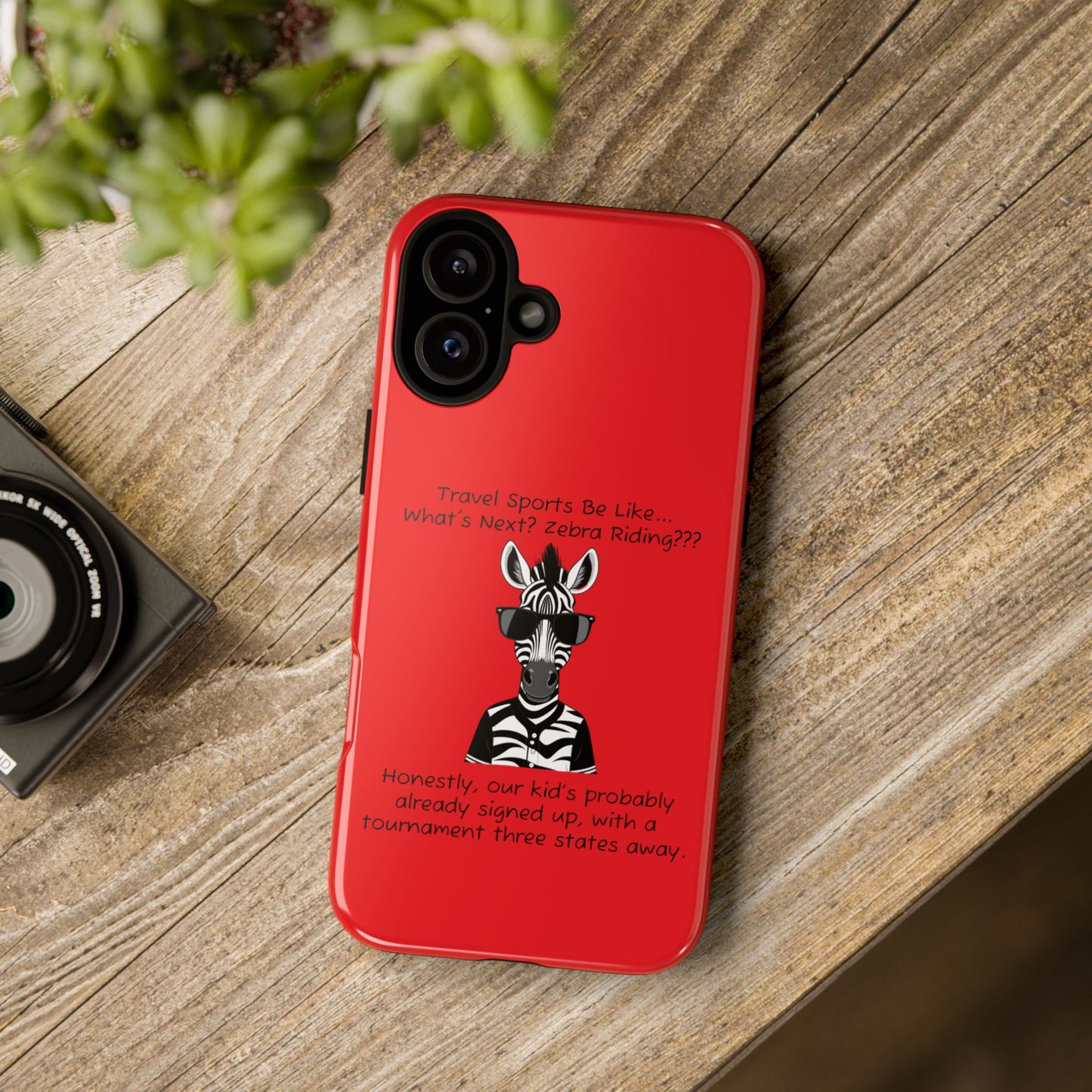 What's Next? Zebra Riding Travel Sports (Red) - Tough Case