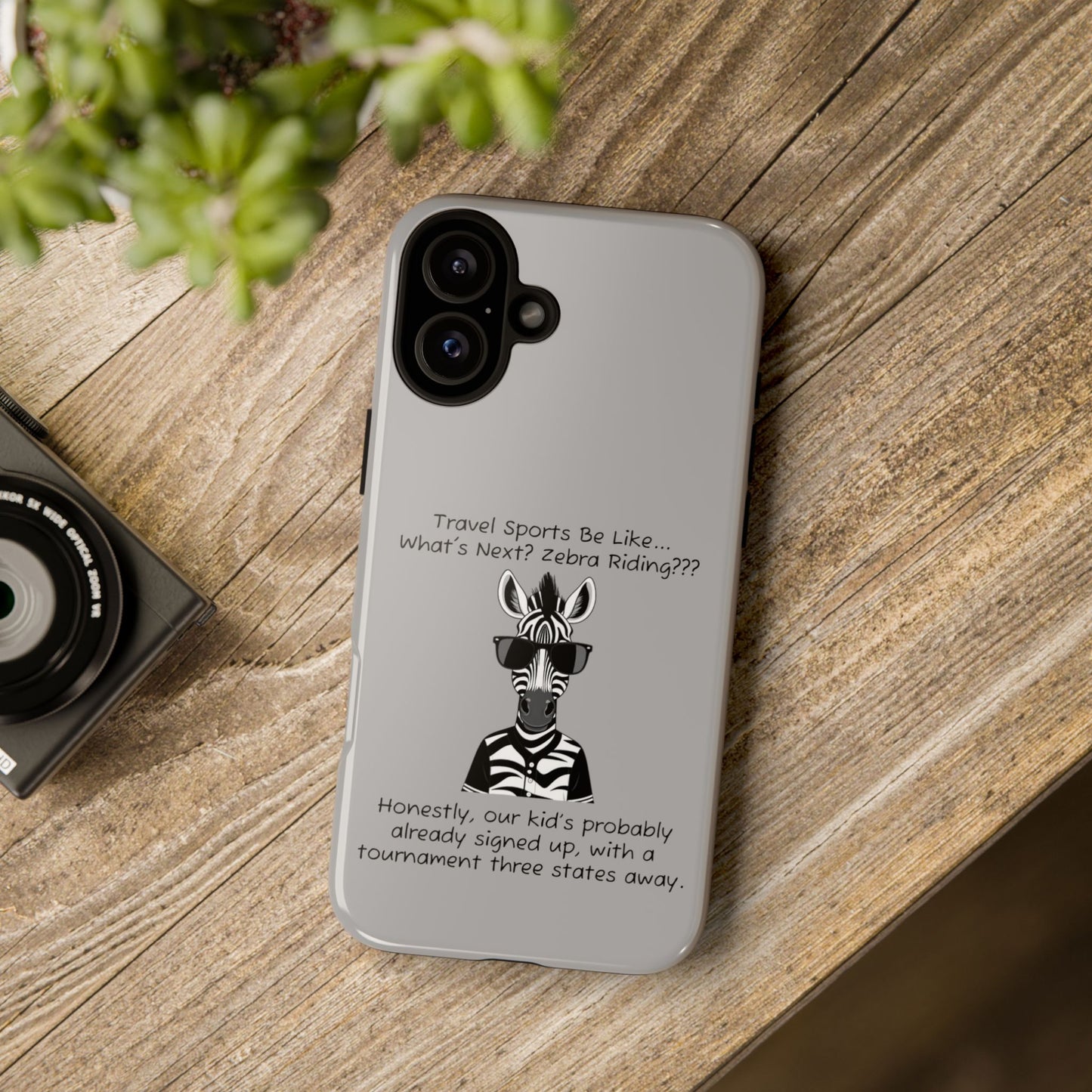 What's Next? Zebra Riding Travel Sports - Light Grey Tough Case