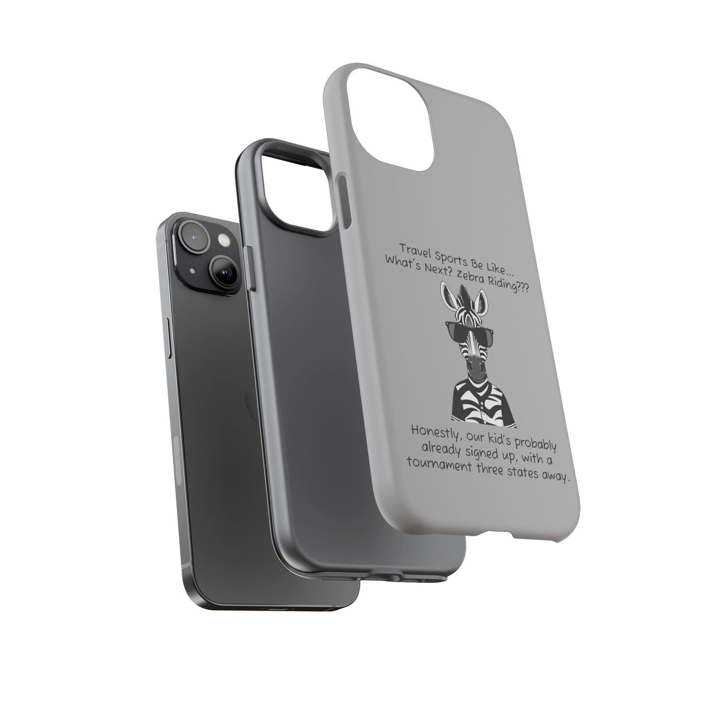 What's Next? Zebra Riding Travel Sports - Light Grey Tough Case