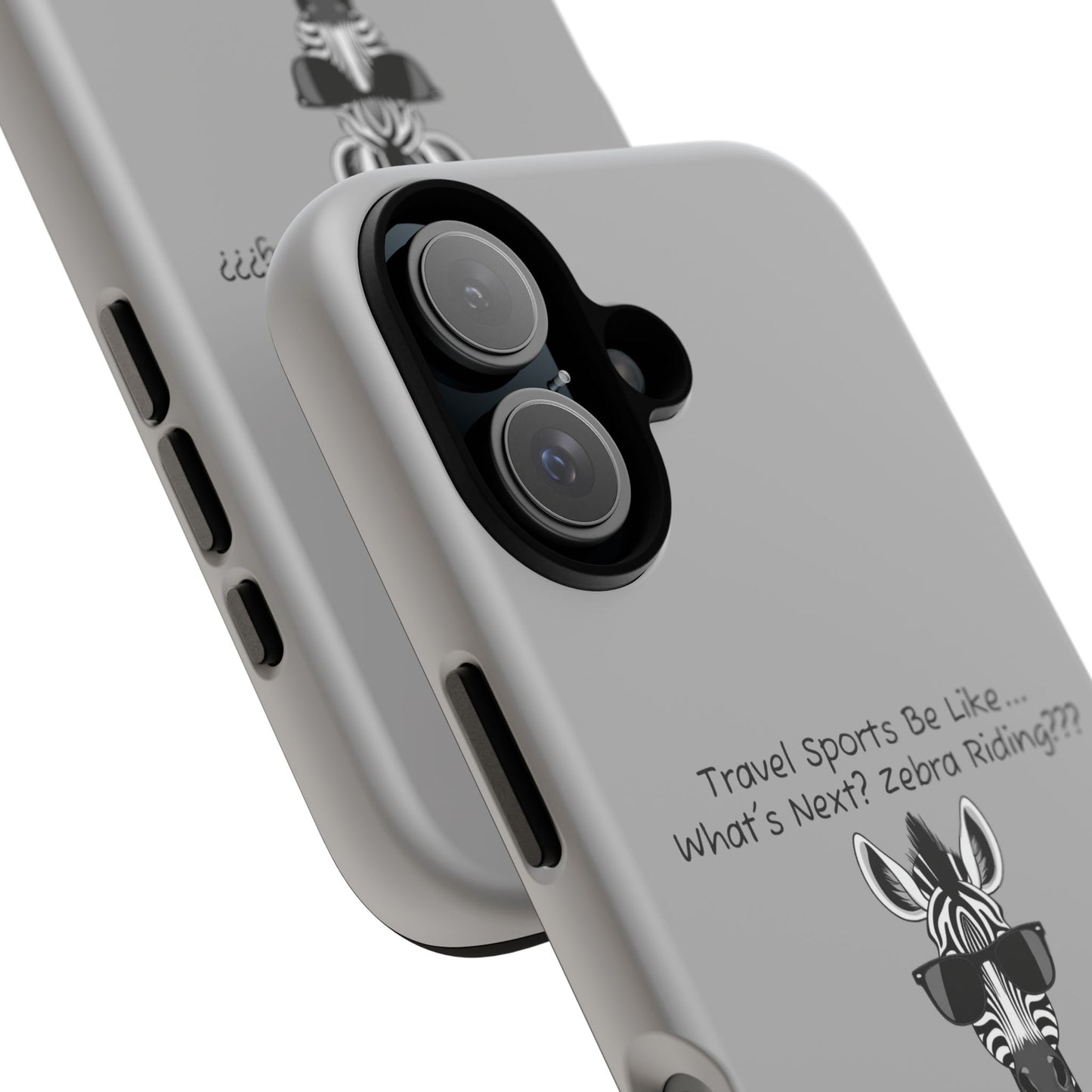 What's Next? Zebra Riding Travel Sports - Light Grey Tough Case