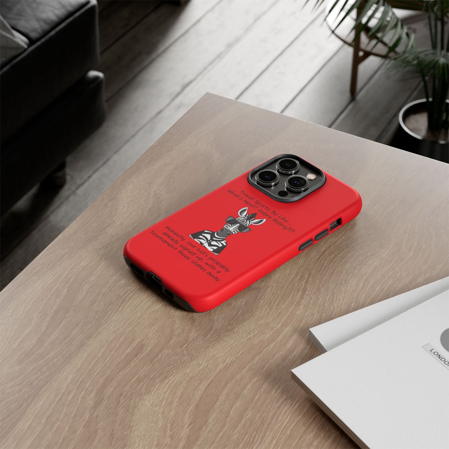 What's Next? Zebra Riding Travel Sports (Red) - Tough Case