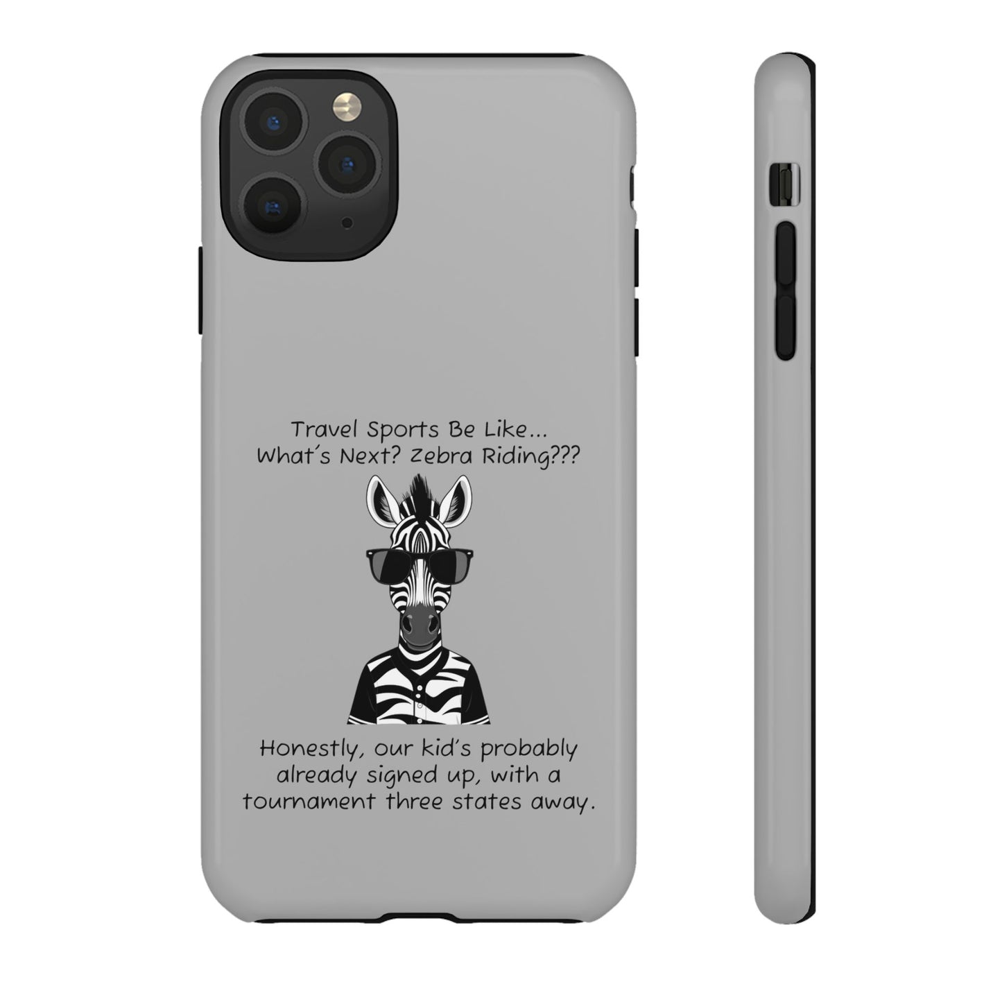What's Next? Zebra Riding Travel Sports - Light Grey Tough Case