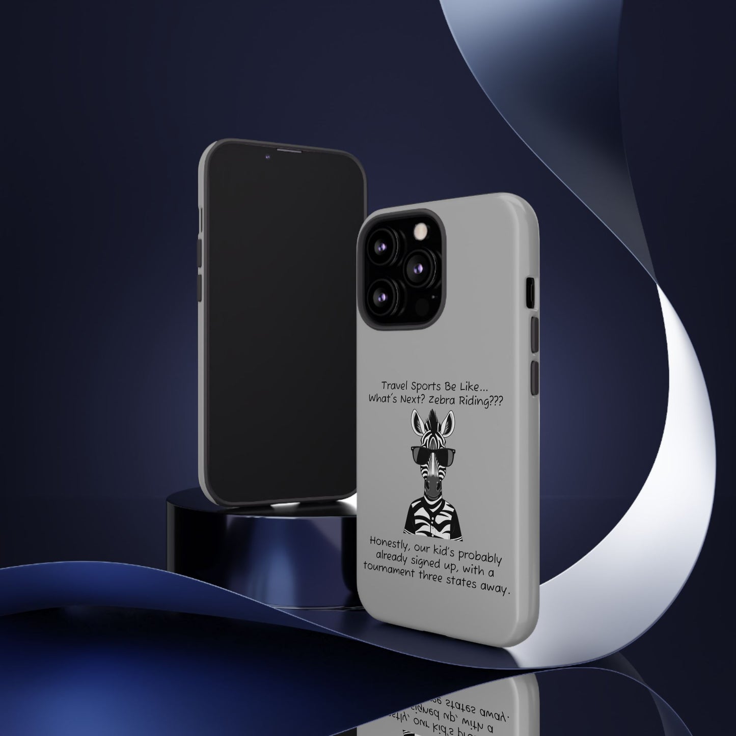What's Next? Zebra Riding Travel Sports - Light Grey Tough Case