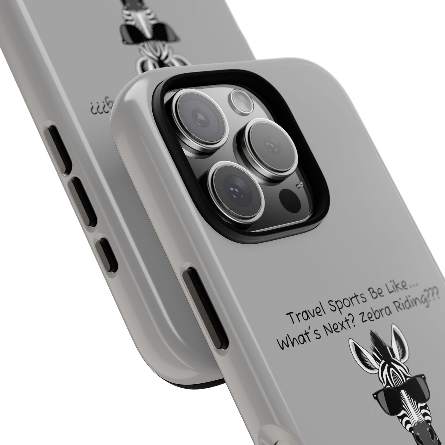 What's Next? Zebra Riding Travel Sports - Light Grey Tough Case