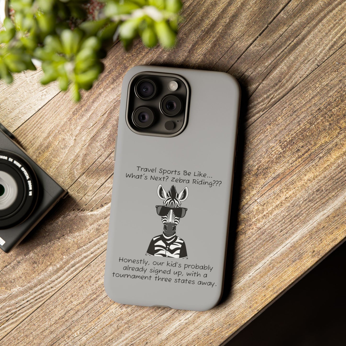 What's Next? Zebra Riding Travel Sports - Light Grey Tough Case