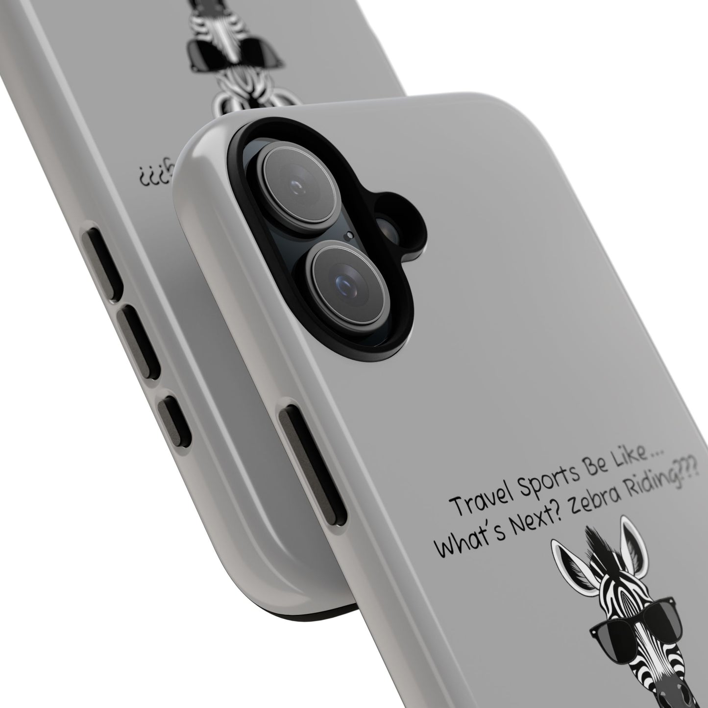 What's Next? Zebra Riding Travel Sports - Light Grey Tough Case