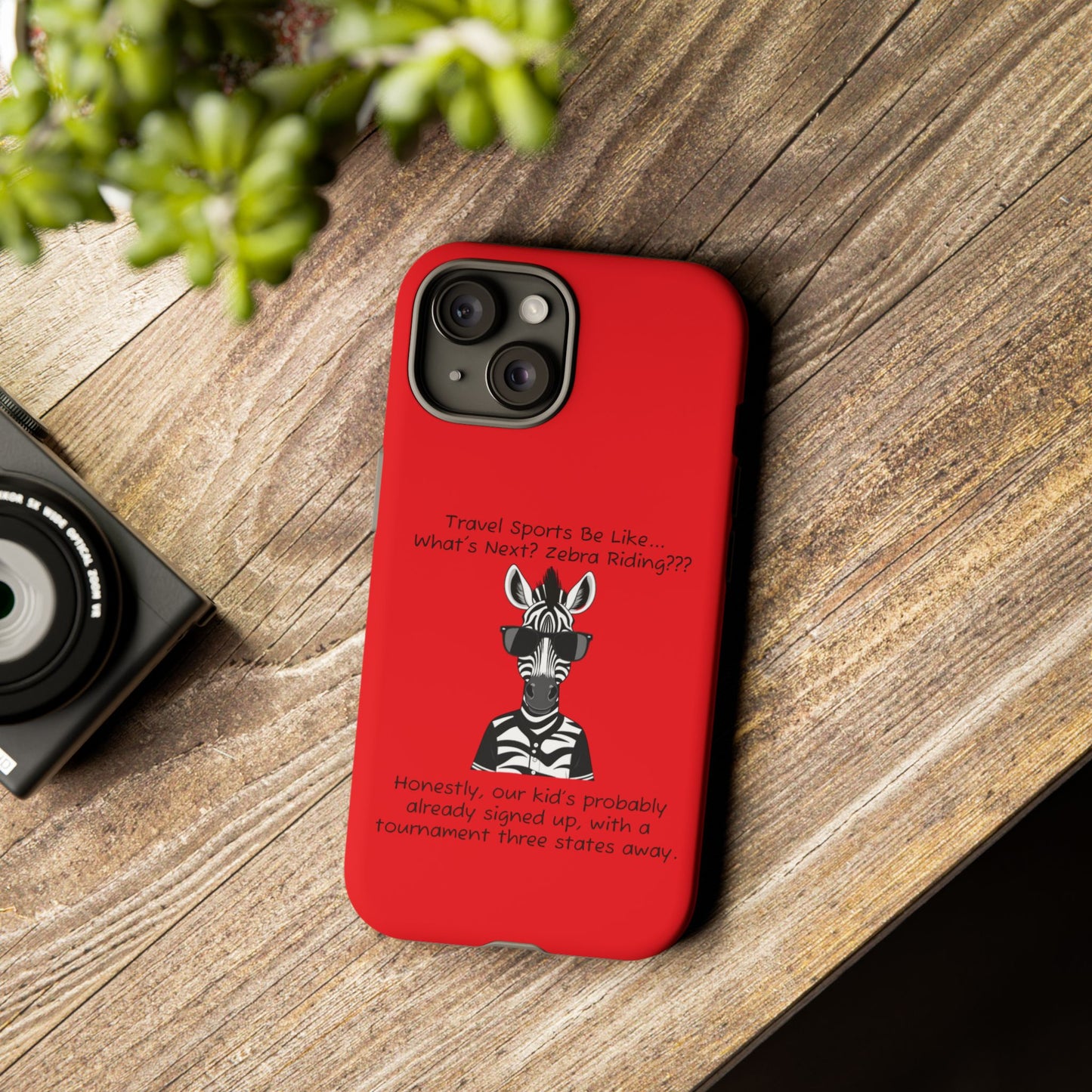 What's Next? Zebra Riding Travel Sports (Red) - Tough Case