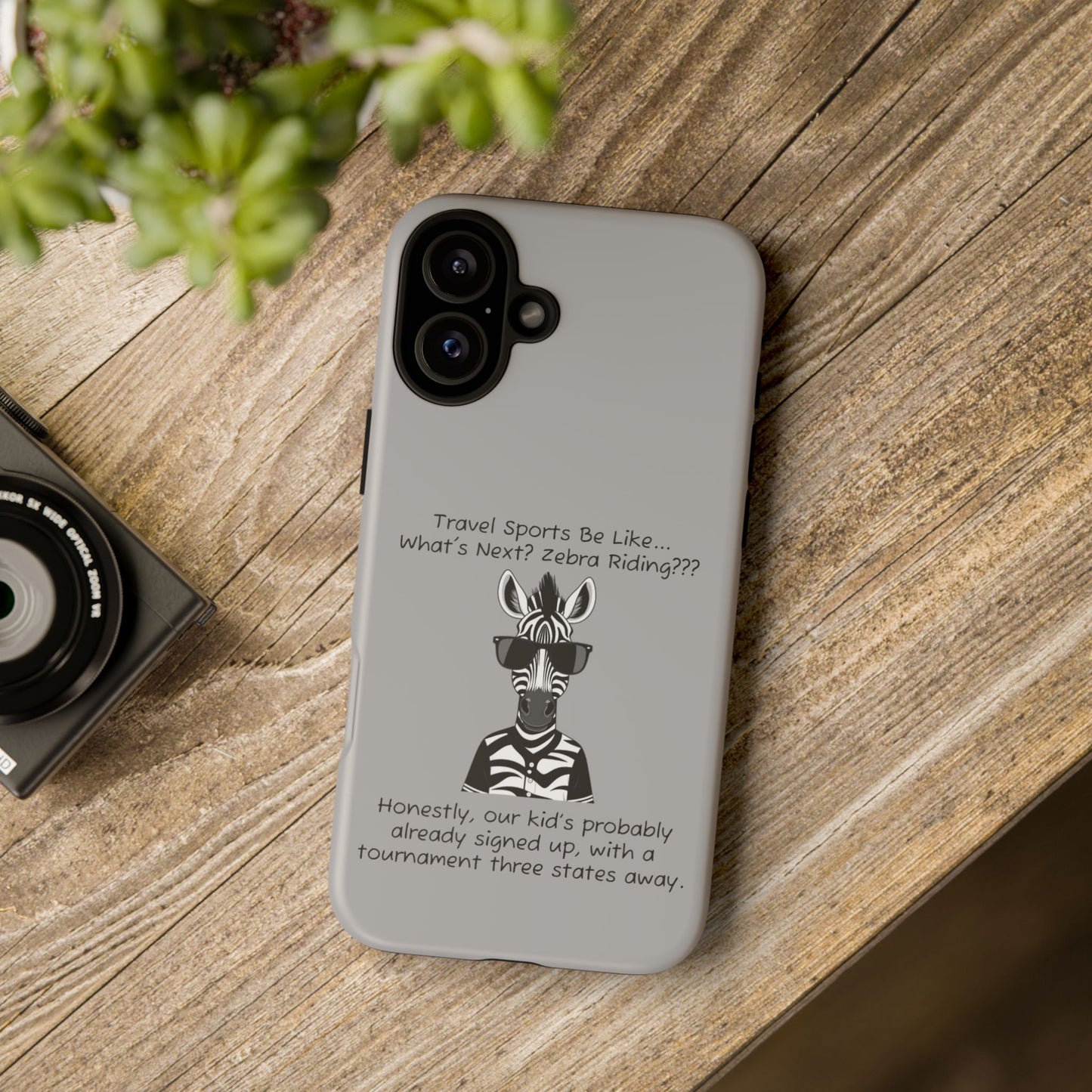 What's Next? Zebra Riding Travel Sports - Light Grey Tough Case