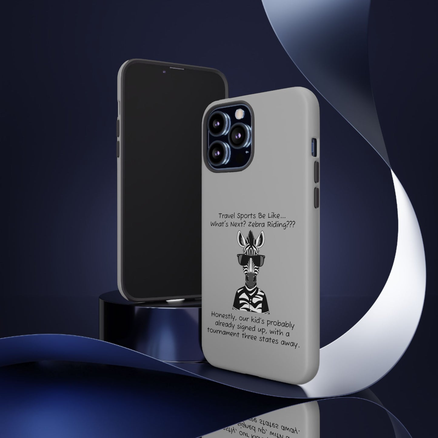 What's Next? Zebra Riding Travel Sports - Light Grey Tough Case