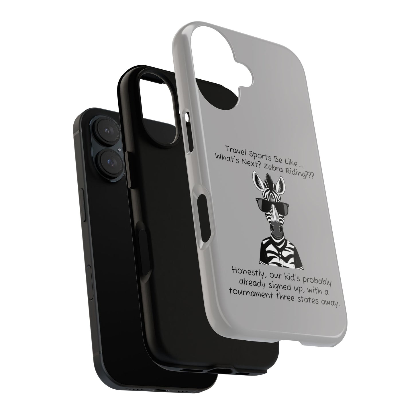 What's Next? Zebra Riding Travel Sports - Light Grey Tough Case
