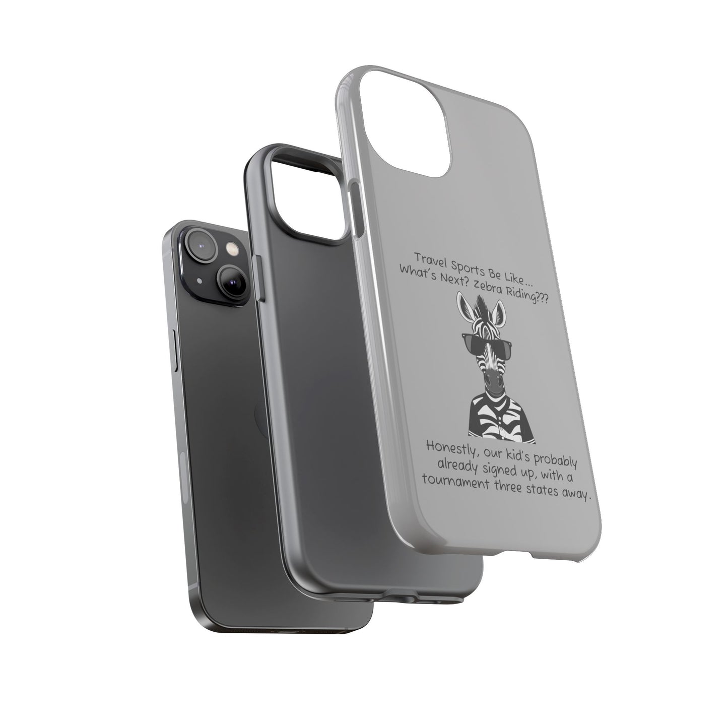 What's Next? Zebra Riding Travel Sports - Light Grey Tough Case