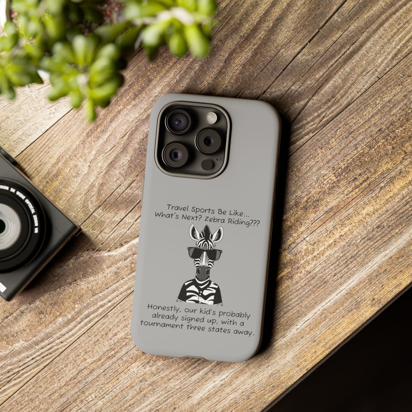 What's Next? Zebra Riding Travel Sports - Light Grey Tough Case