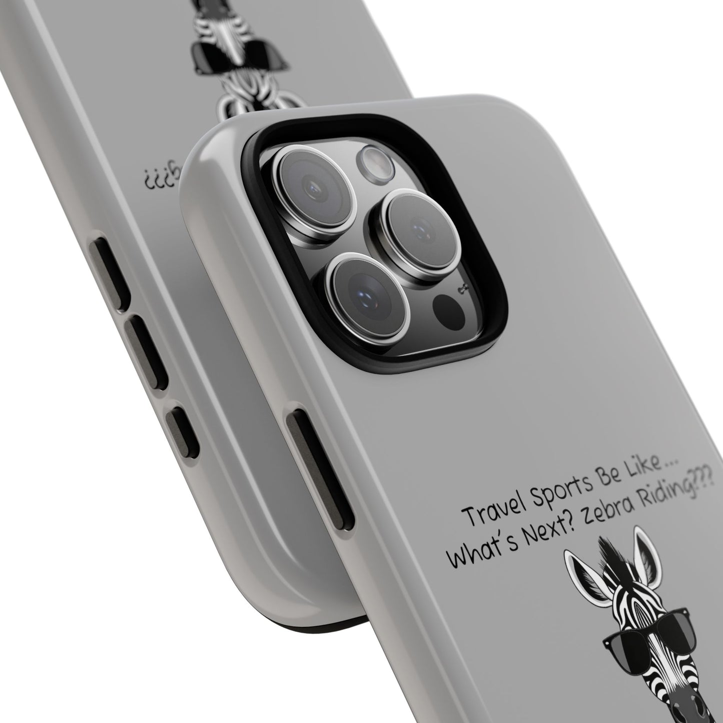 What's Next? Zebra Riding Travel Sports - Light Grey Tough Case