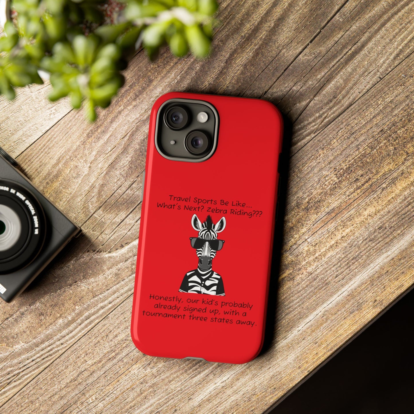 What's Next? Zebra Riding Travel Sports (Red) - Tough Case