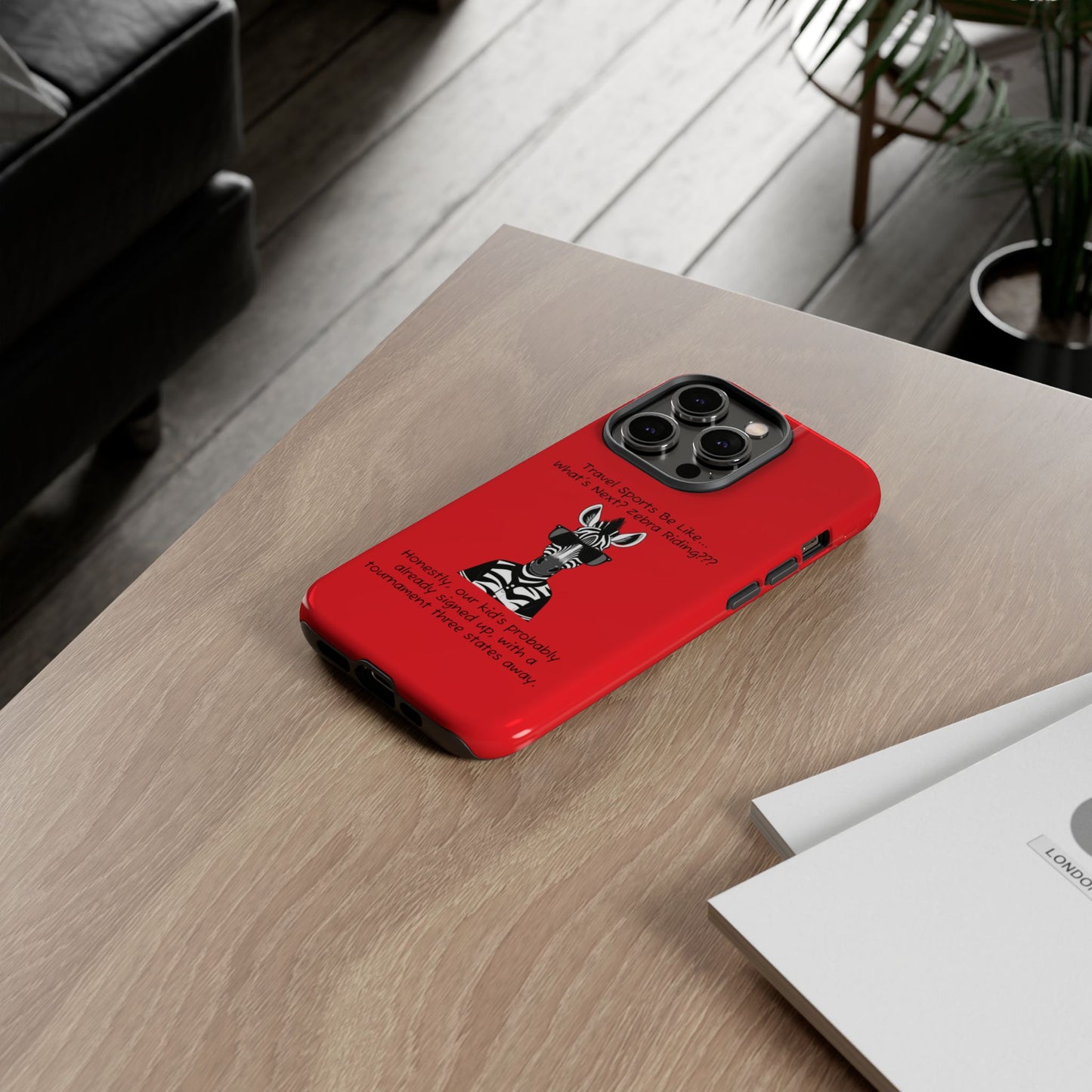 What's Next? Zebra Riding Travel Sports (Red) - Tough Case