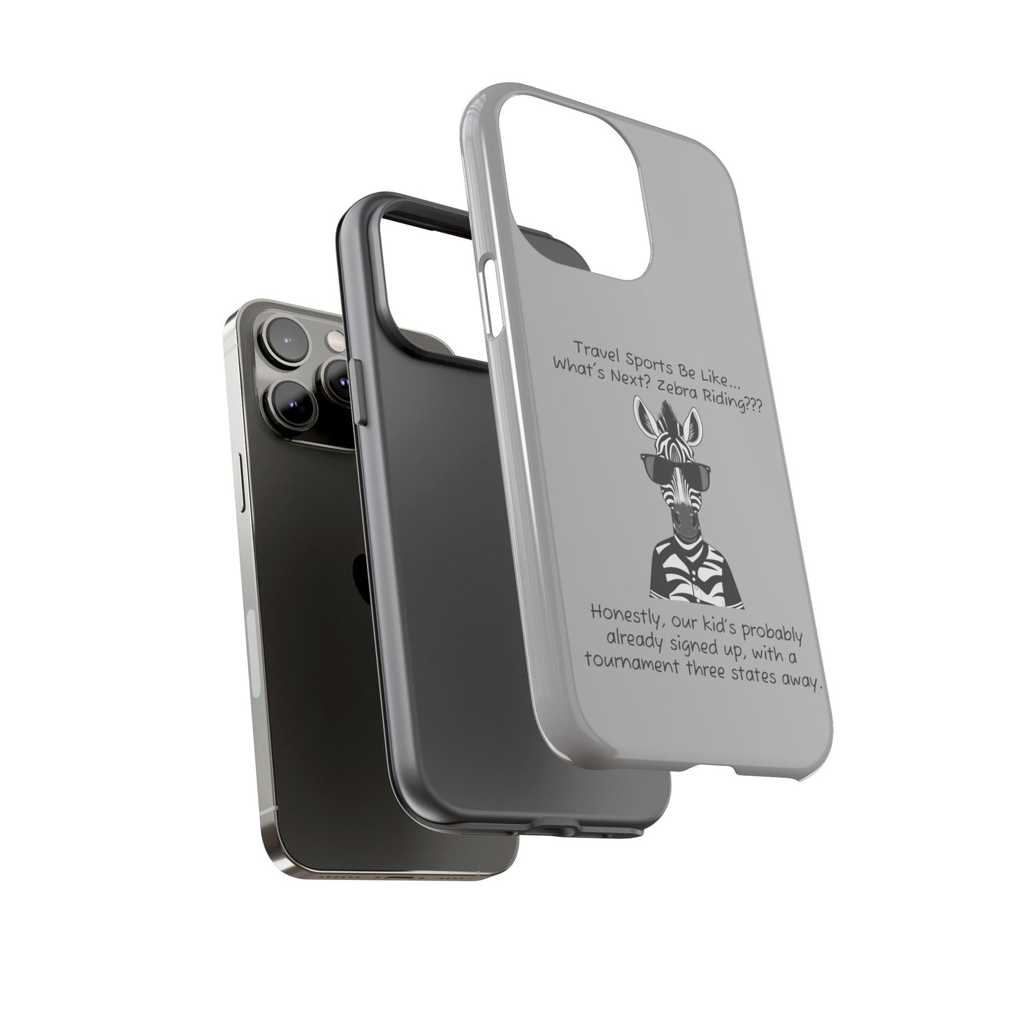 What's Next? Zebra Riding Travel Sports - Light Grey Tough Case