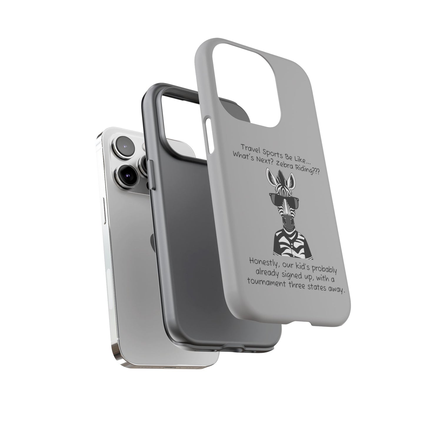 What's Next? Zebra Riding Travel Sports - Light Grey Tough Case