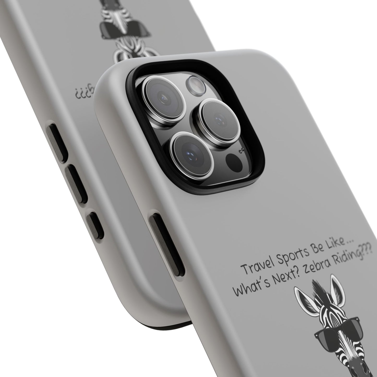 What's Next? Zebra Riding Travel Sports - Light Grey Tough Case