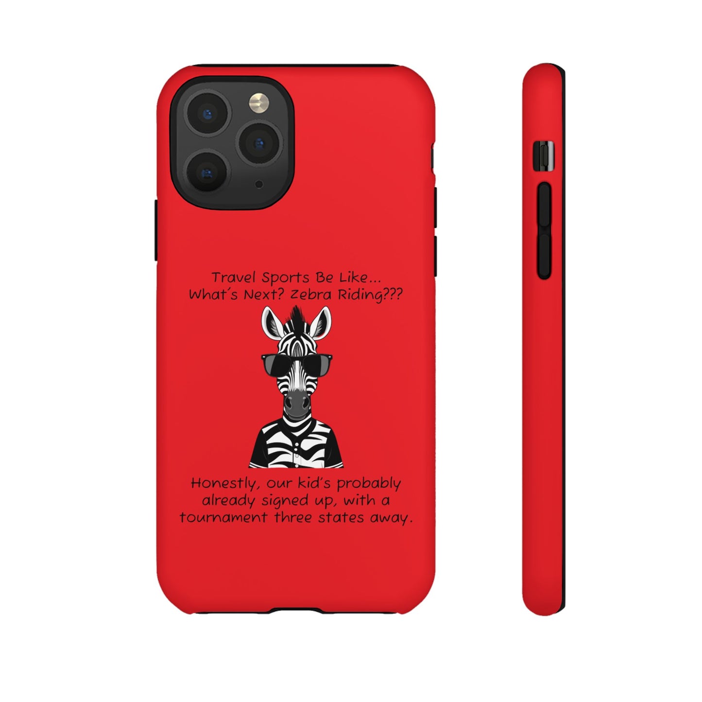 What's Next? Zebra Riding Travel Sports (Red) - Tough Case