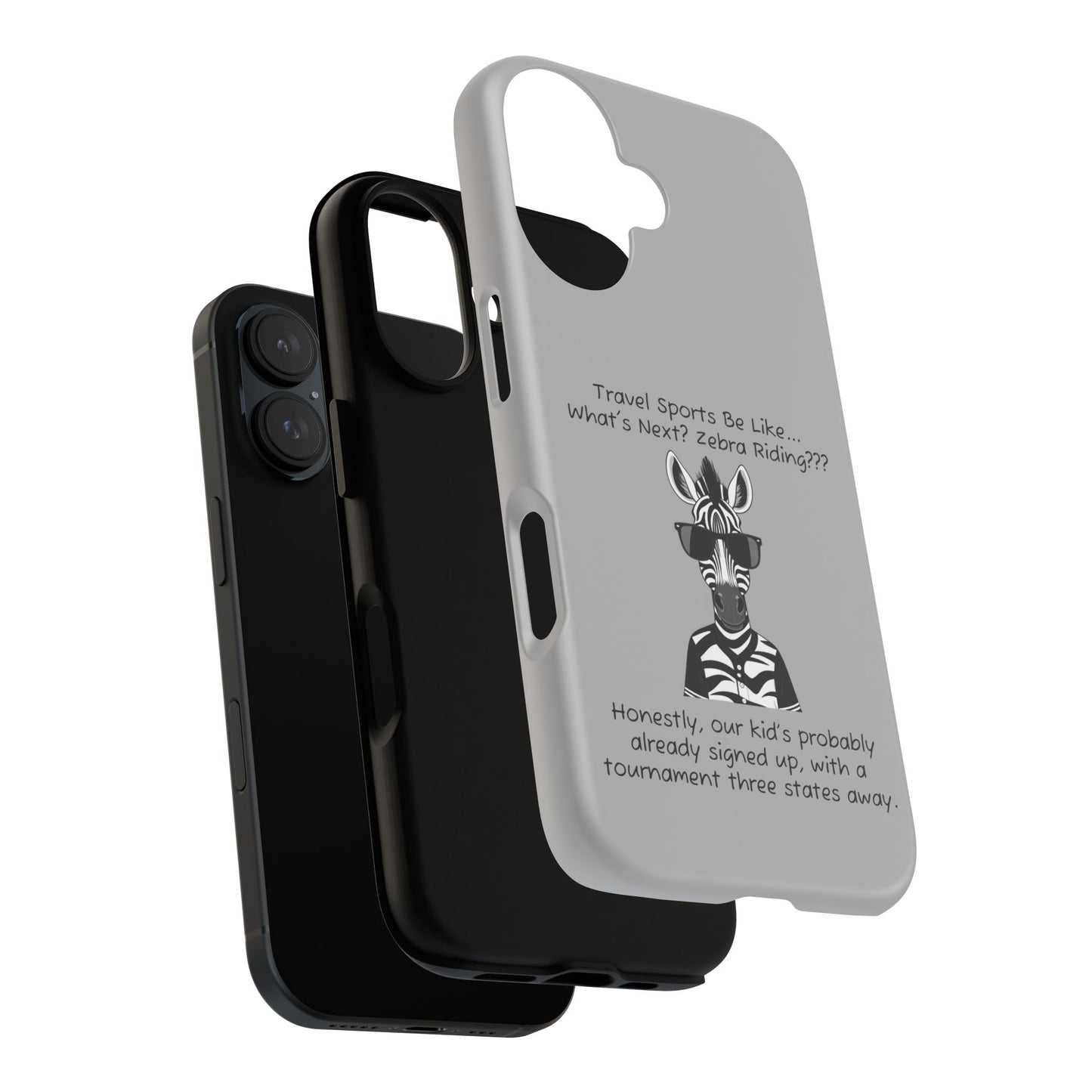What's Next? Zebra Riding Travel Sports - Light Grey Tough Case