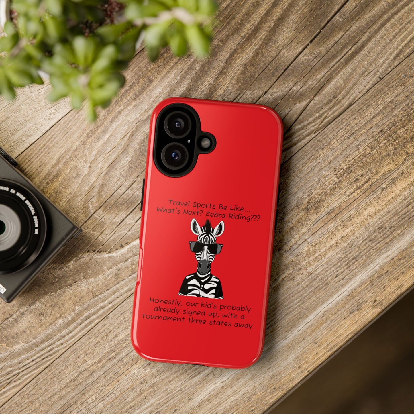 What's Next? Zebra Riding Travel Sports (Red) - Tough Case