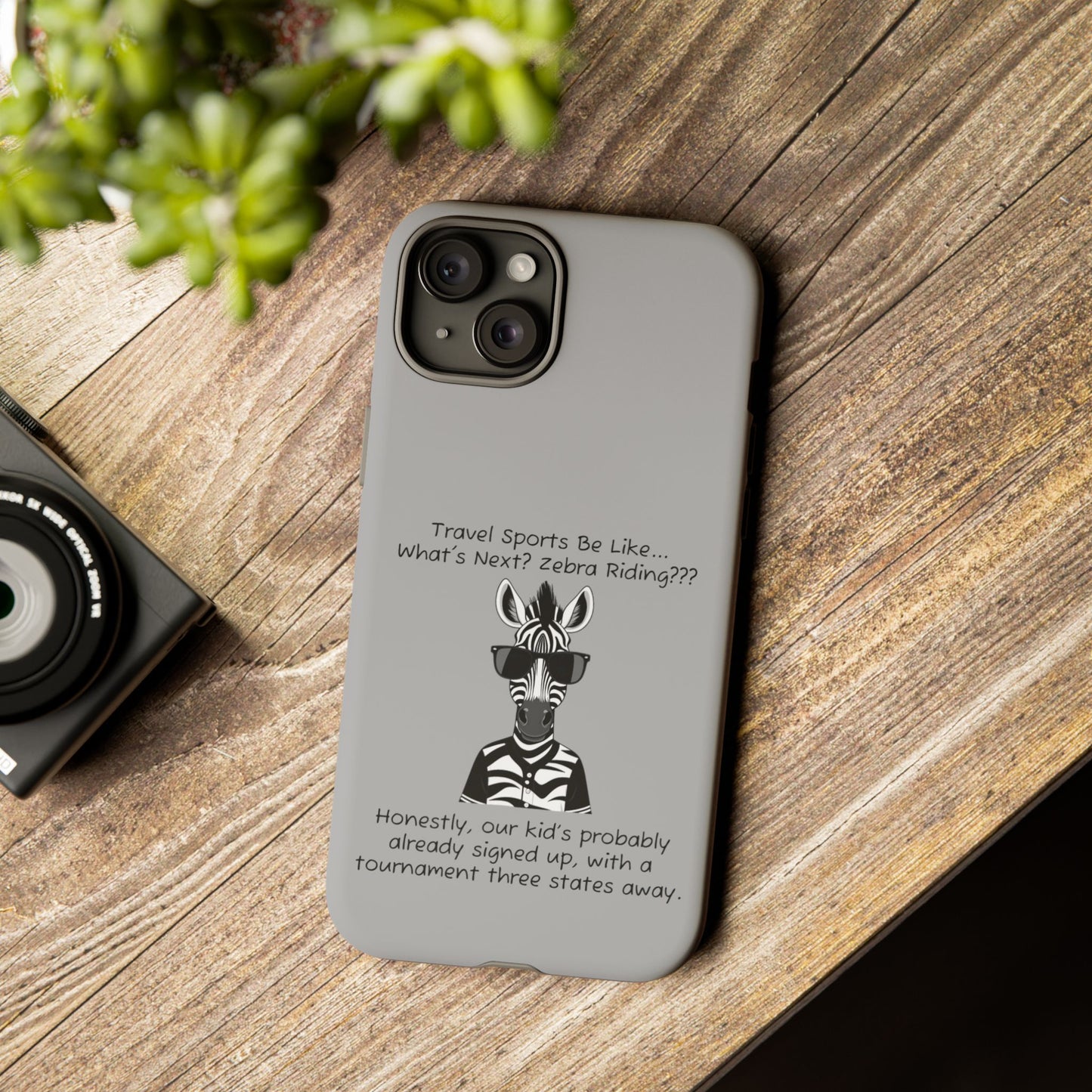 What's Next? Zebra Riding Travel Sports - Light Grey Tough Case
