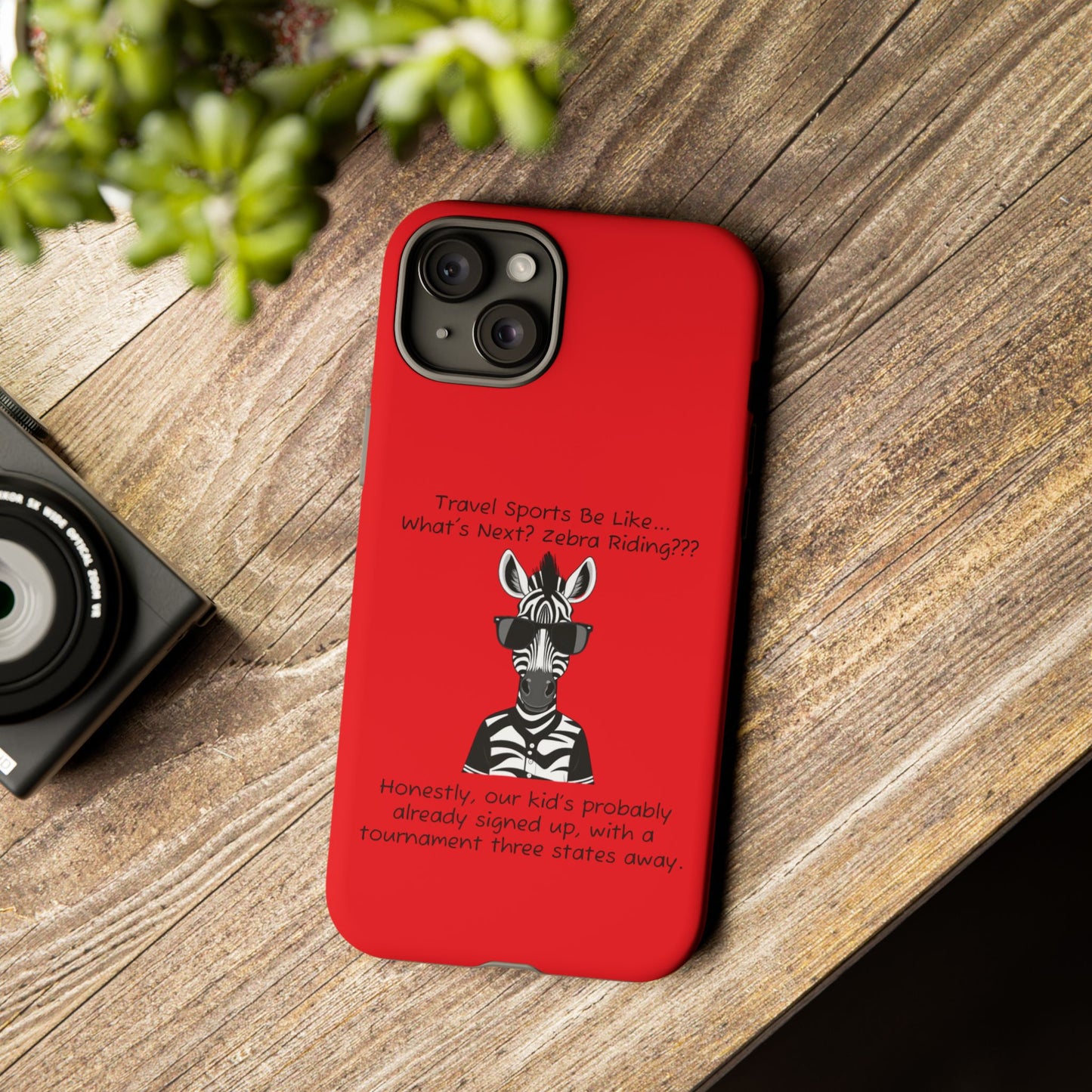What's Next? Zebra Riding Travel Sports (Red) - Tough Case