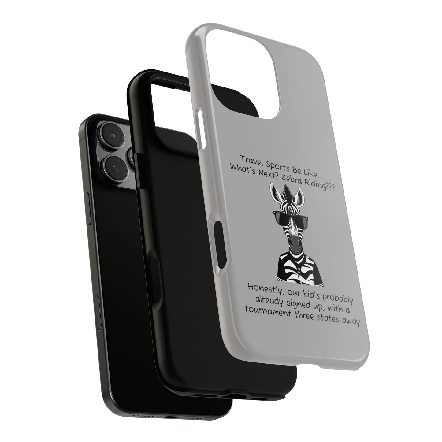 What's Next? Zebra Riding Travel Sports - Light Grey Tough Case
