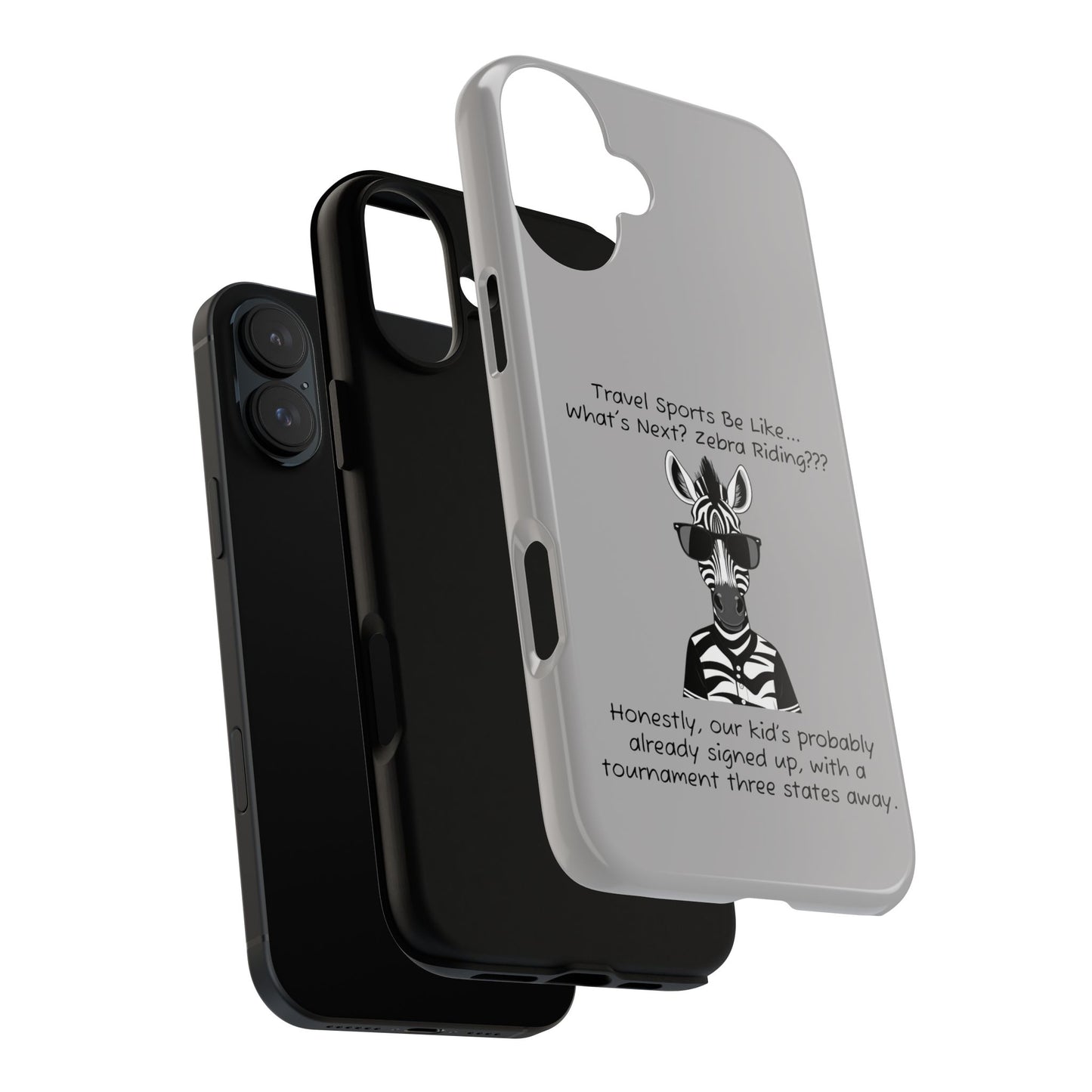 What's Next? Zebra Riding Travel Sports - Light Grey Tough Case