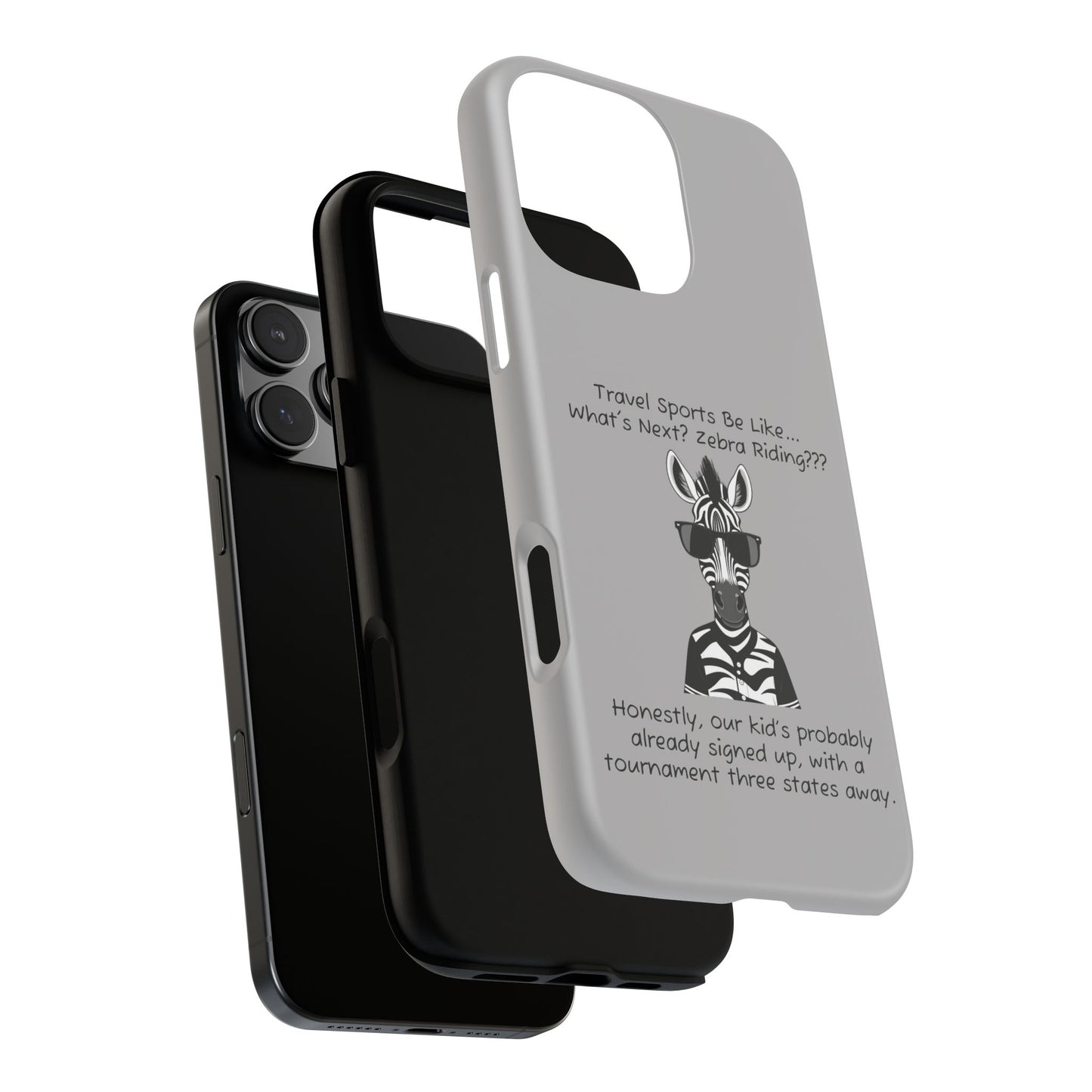 What's Next? Zebra Riding Travel Sports - Light Grey Tough Case