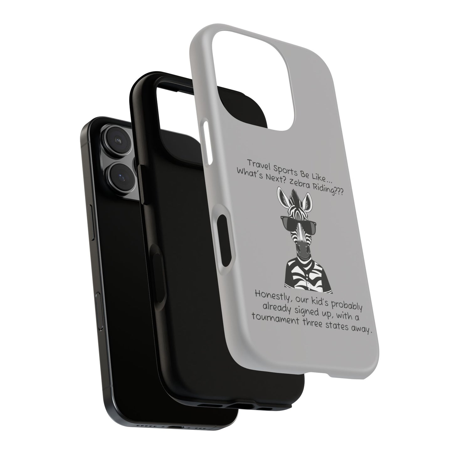 What's Next? Zebra Riding Travel Sports - Light Grey Tough Case