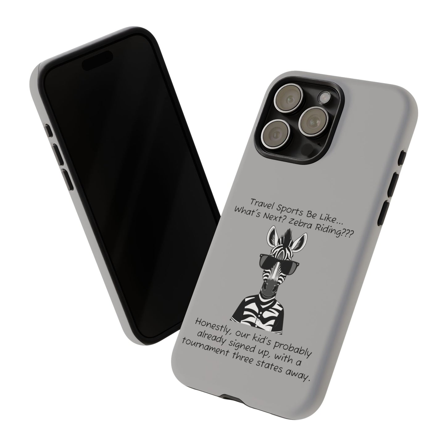 What's Next? Zebra Riding Travel Sports - Light Grey Tough Case