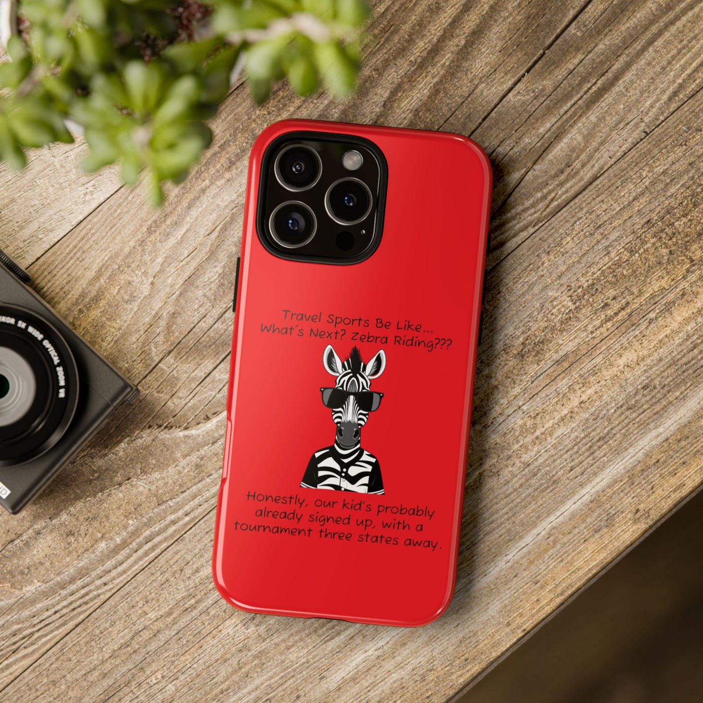 What's Next? Zebra Riding Travel Sports (Red) - Tough Case