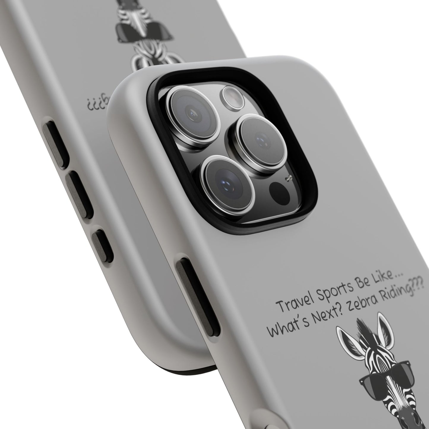 What's Next? Zebra Riding Travel Sports -  Light Grey Tough Case