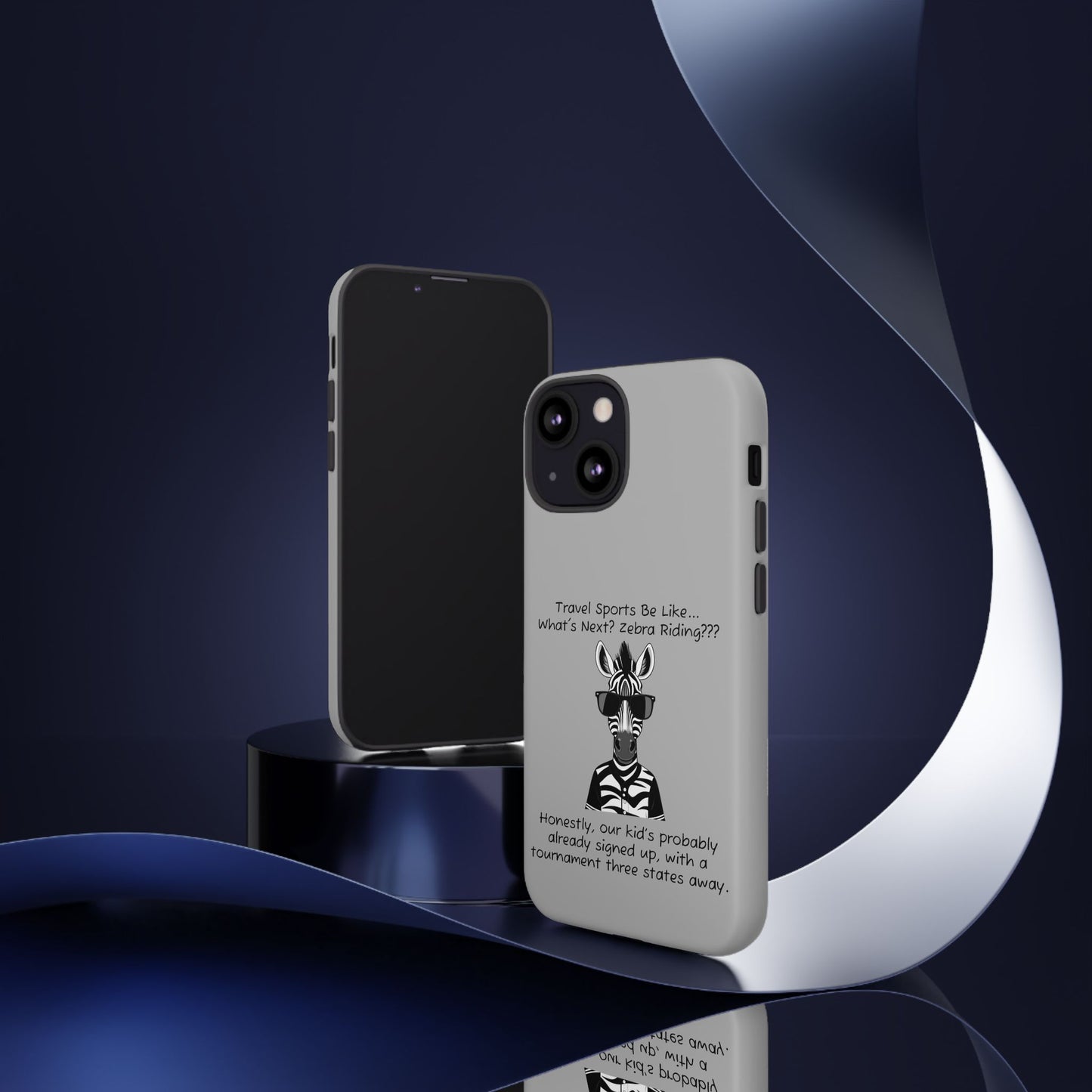 What's Next? Zebra Riding Travel Sports -  Light Grey Tough Case