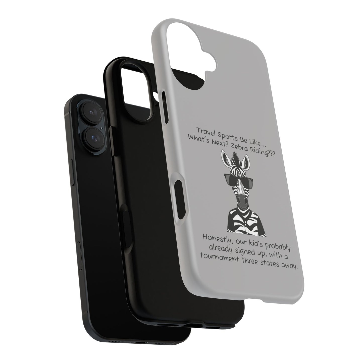 What's Next? Zebra Riding Travel Sports -  Light Grey Tough Case