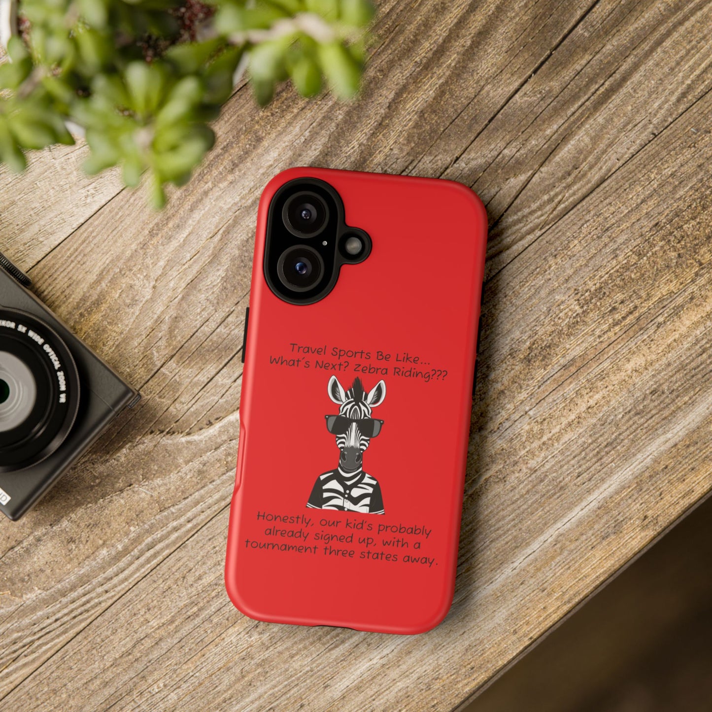 What's Next? Zebra Riding Travel Sports (Red) - Tough Case