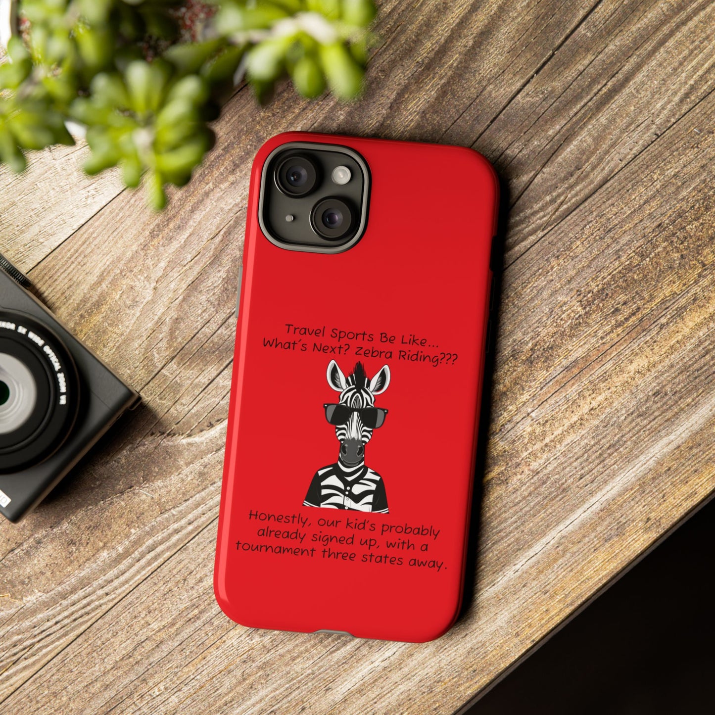 What's Next? Zebra Riding Travel Sports (Red) - Tough Case