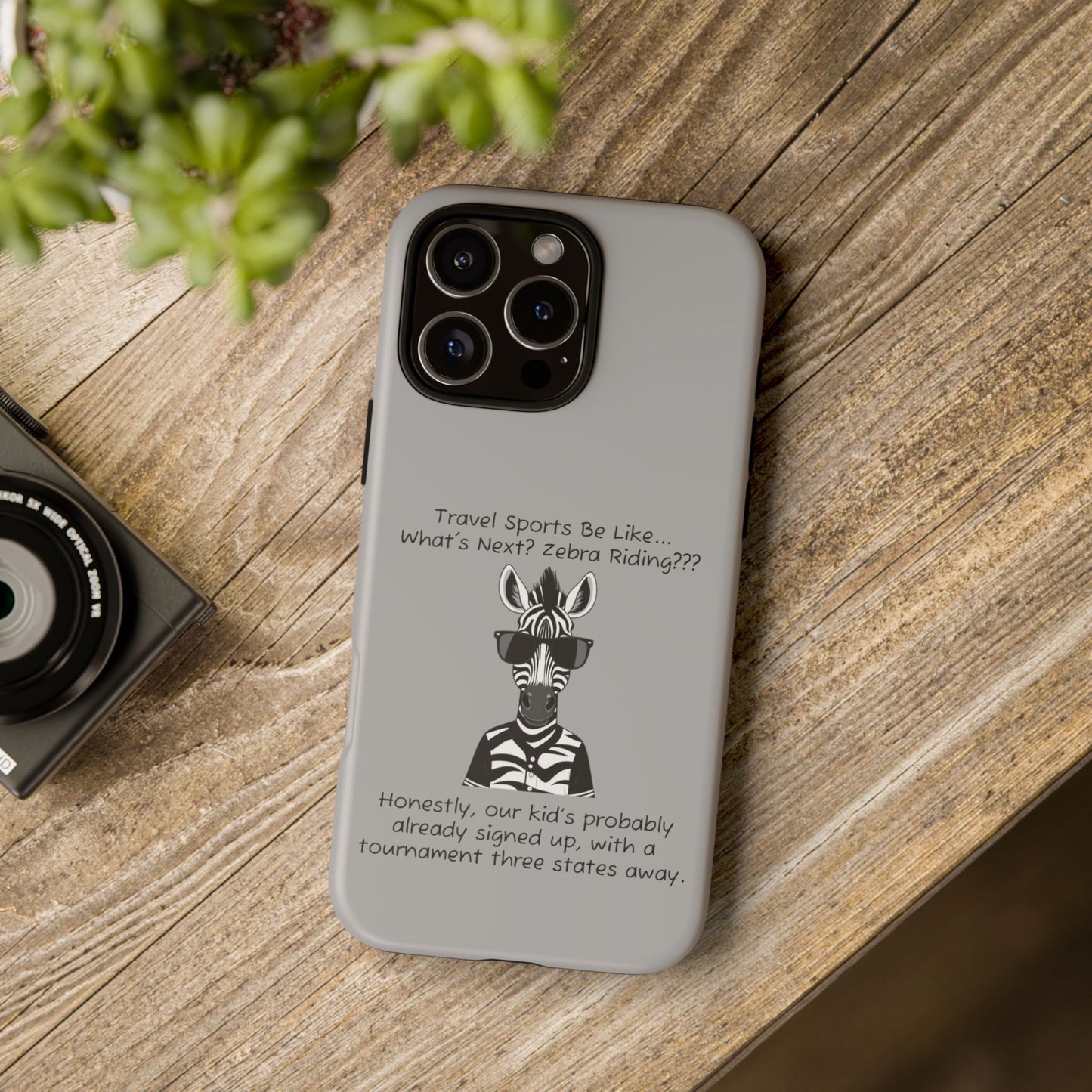 What's Next? Zebra Riding Travel Sports -  Light Grey Tough Case