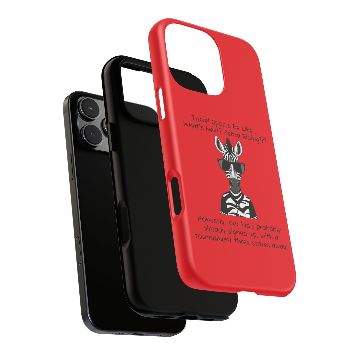 What's Next? Zebra Riding Travel Sports (Red) - Tough Case