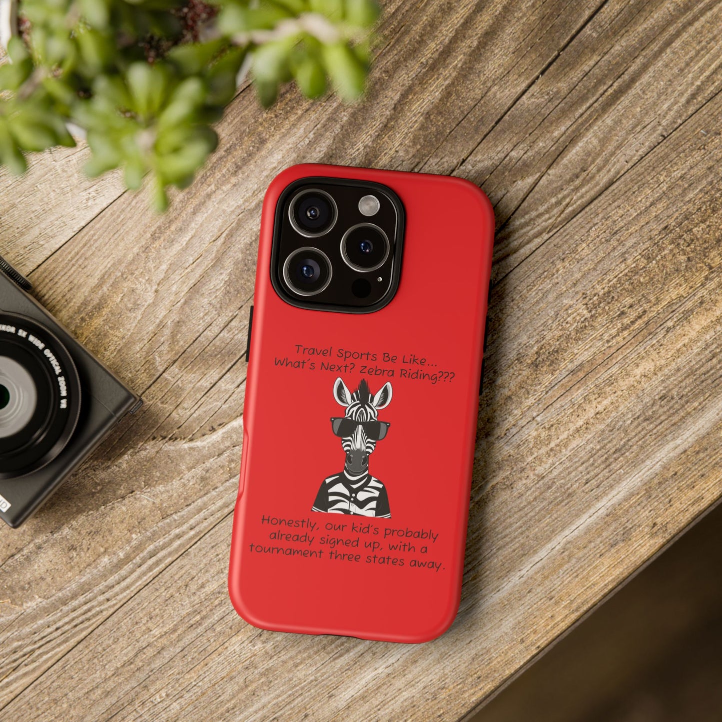 What's Next? Zebra Riding Travel Sports (Red) - Tough Case