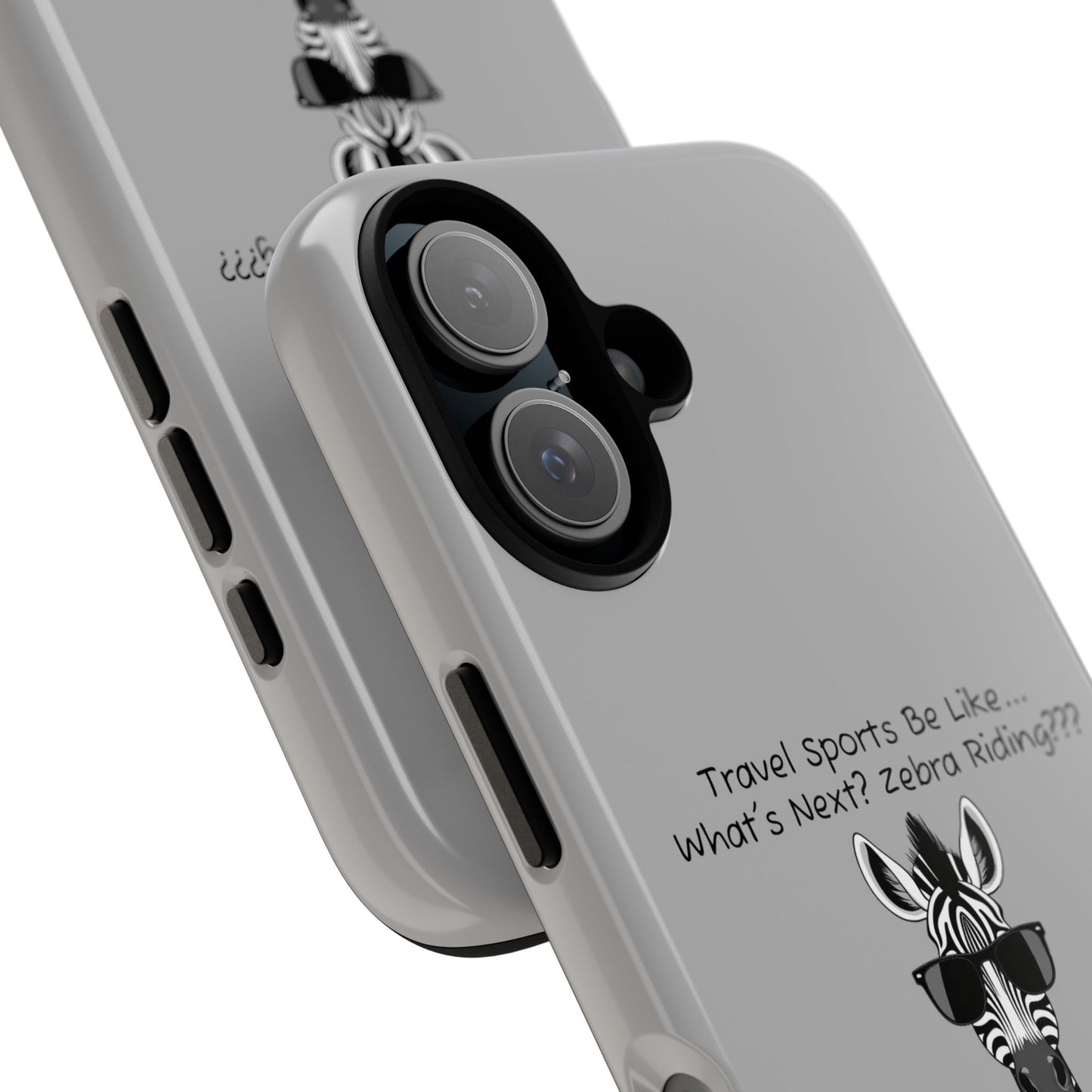 What's Next? Zebra Riding Travel Sports -  Light Grey Tough Case