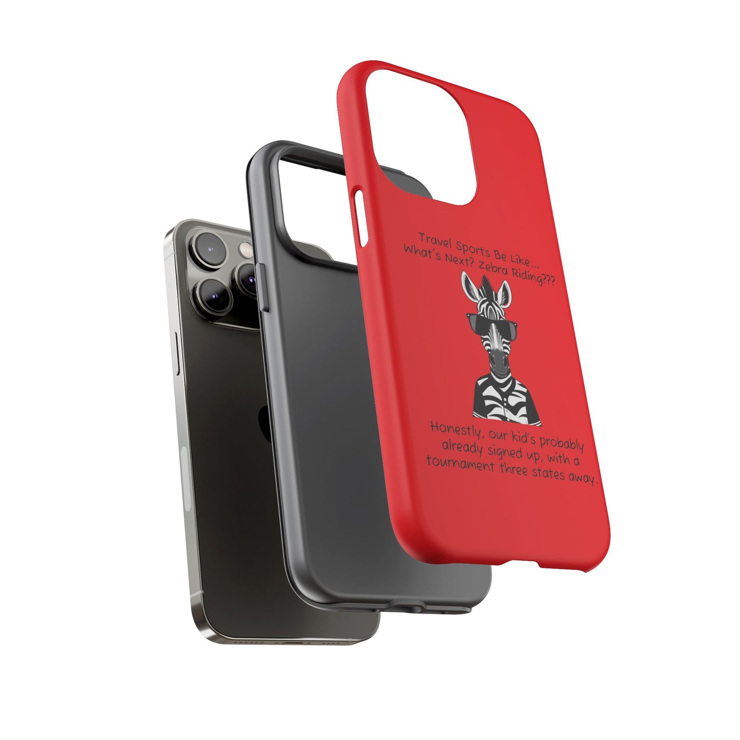 What's Next? Zebra Riding Travel Sports (Red) - Tough Case