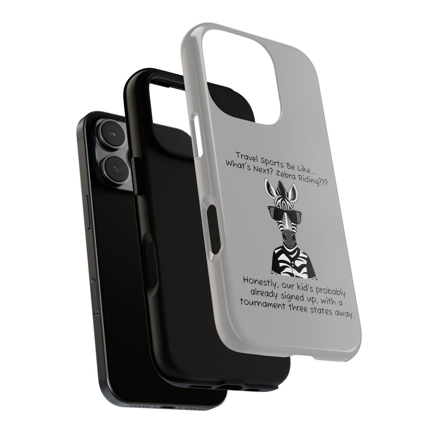 What's Next? Zebra Riding Travel Sports -  Light Grey Tough Case