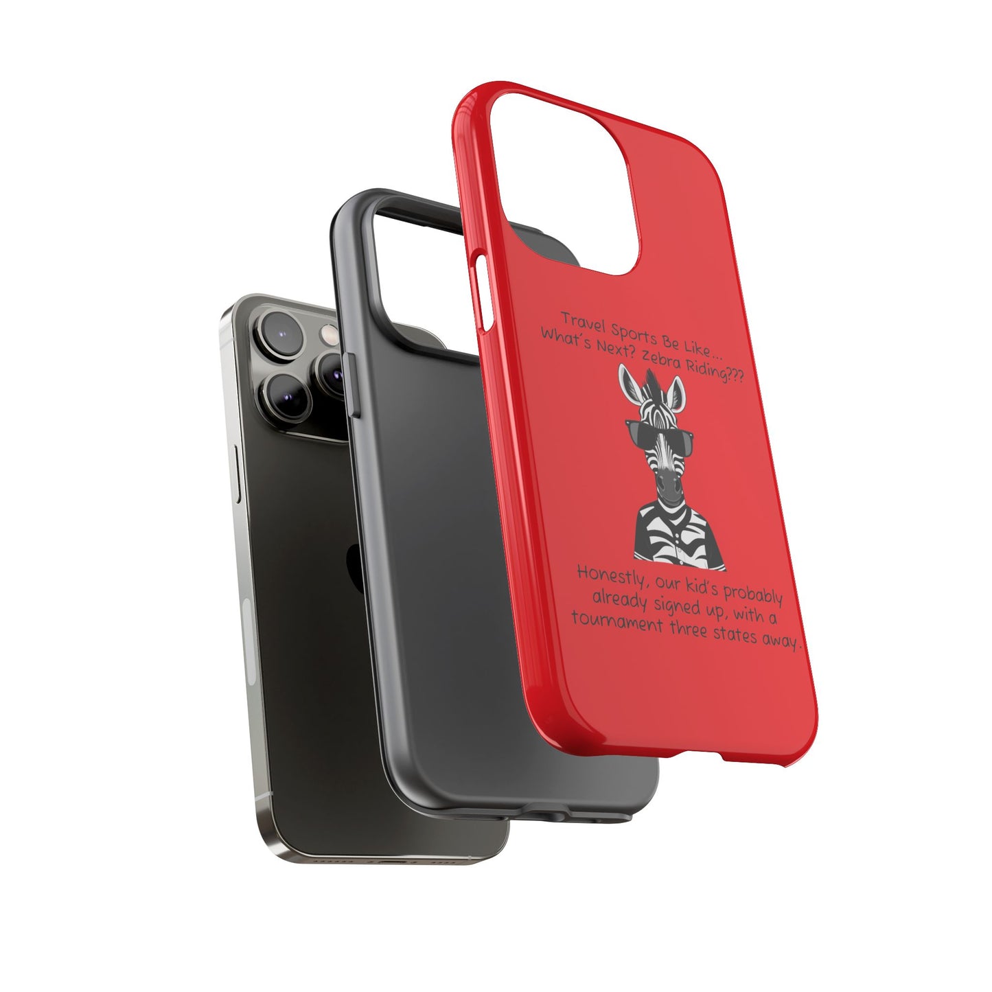 What's Next? Zebra Riding Travel Sports (Red) - Tough Case