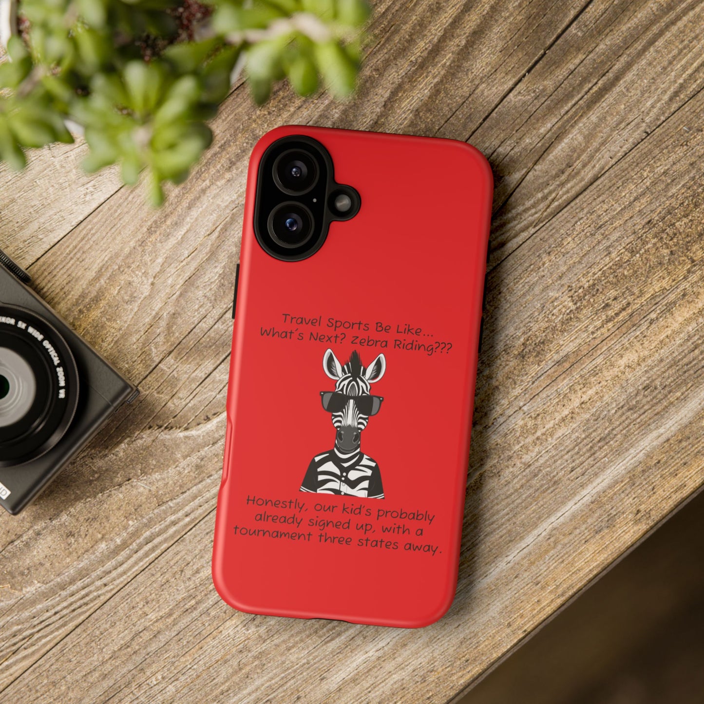 What's Next? Zebra Riding Travel Sports (Red) - Tough Case